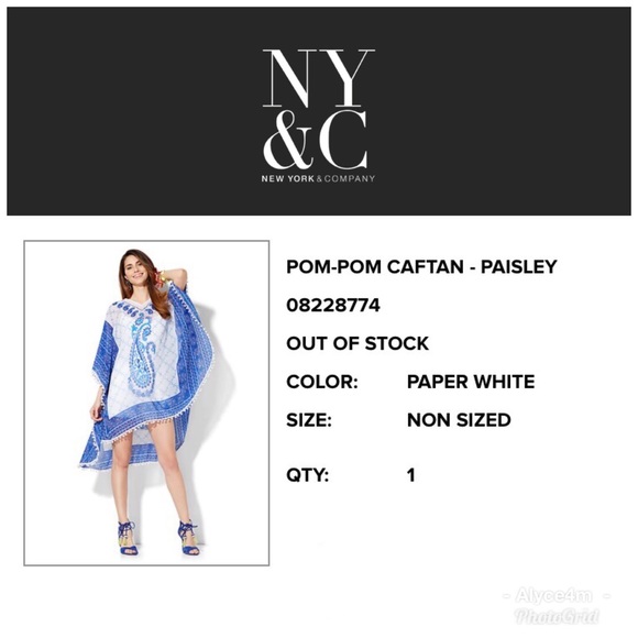 🦋NY & Co Pom Pom Paisley Caftan🦋 - Picture 7 of 8